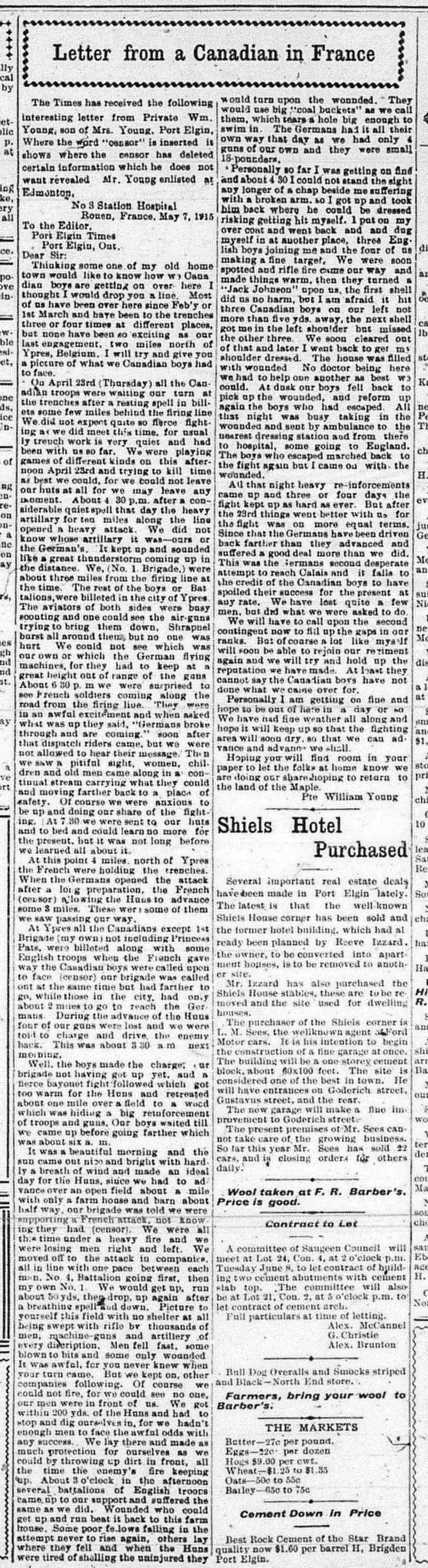 The Port Elgin Times, June 2, 1915